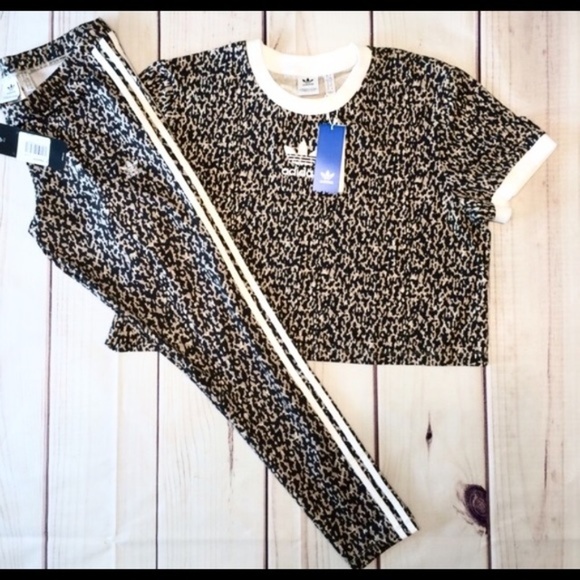 adidas Pants - New adidas leopard print outfit leggings tshirt L